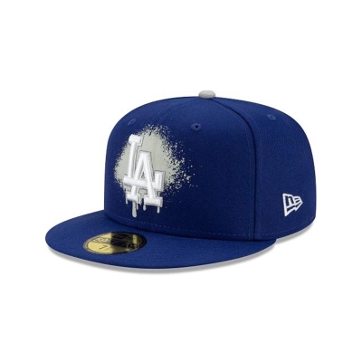 Blue Los Angeles Dodgers Hat - New Era MLB Drip Front 59FIFTY Fitted Caps USA0794381